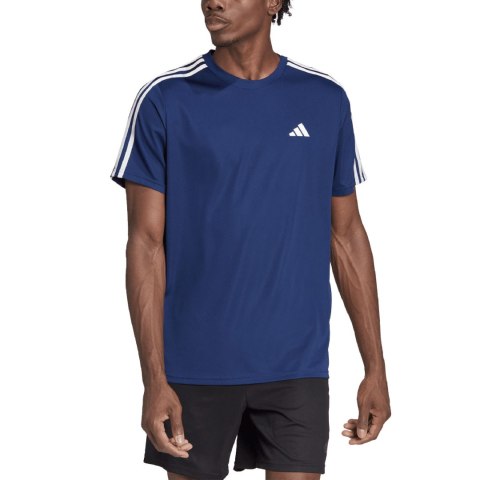 Adidas Koszulka męska adidas Train Essentials 3-Stripes Training Tee granatowa IB8152