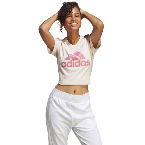 Adidas Koszulka damska adidas Loungewear Essentials Logo Tee kremowa IB9455