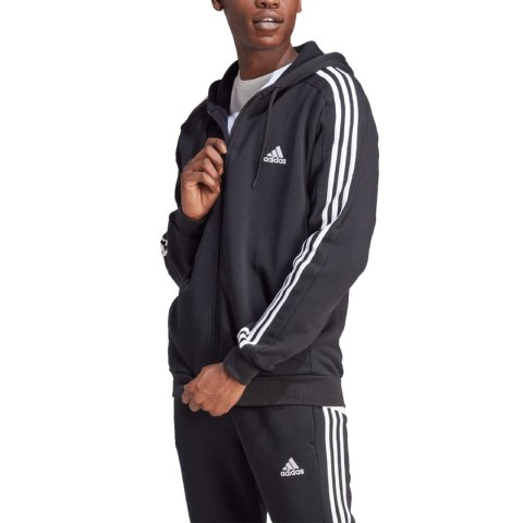 Adidas Bluza męska adidas Essentials Fleece 3-Stripes Full-Zip czarna IB4029