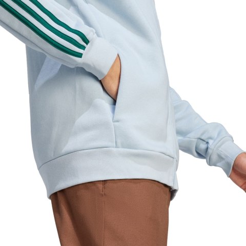 Adidas Bluza męska adidas Essentials Fleece 3-Stripes Full-Zip błękitna IJ8932