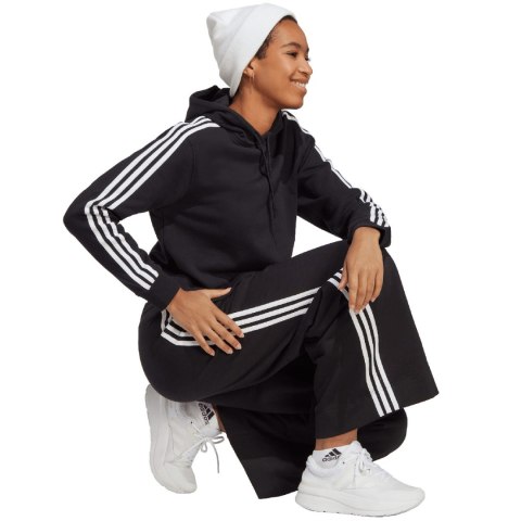 Adidas Bluza damska adidas Essentials 3-Stripes French Terry Crop Hoodie czarna IC8767