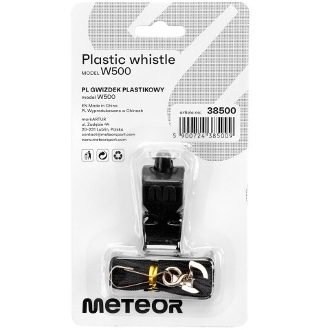 Meteor Gwizdek Meteor Wolf bezkulkowy plastikowy czarny 38500