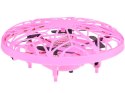 Latający dysk dron z światłem led sterowany ręką RC0653 Różowy