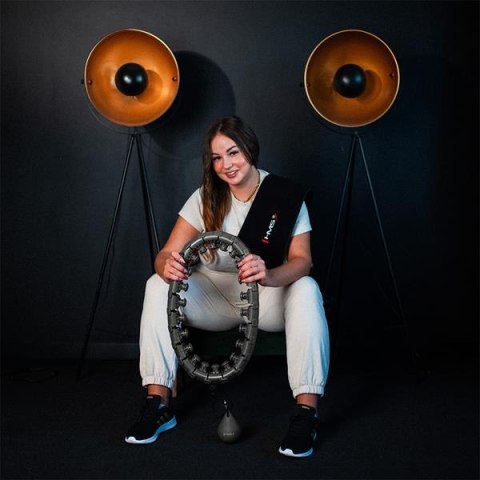 HMS ZESTAW HULA HOP HHW12 BLACK Z WYPUSTKAMI I OBCIĄŻNIKIEM HMS + PAS BR163 BLACK PLUS SIZE