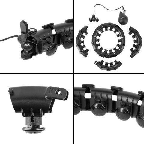 HMS ZESTAW HULA HOP HHW12 BLACK Z WYPUSTKAMI I OBCIĄŻNIKIEM HMS + PAS BR163 BLACK PLUS SIZE