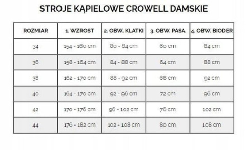 Crowell Kostium kąpielowy damski Crowell Angie kol.03 szaro-niebieski