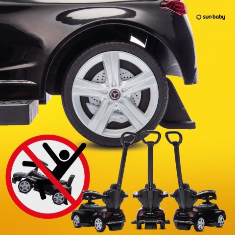 Jeździk pchacz chodzik dla dziecka Mercedes C-Class z popychaczem i podnóżkiem czarny