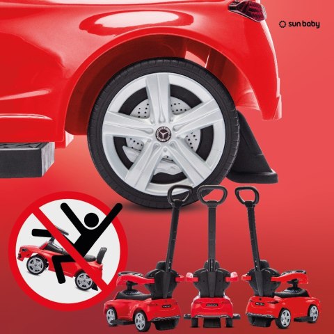 Jeździk pchacz chodzik dla dziecka Mercedes C-Class z popychaczem i podnóżkiem czerwony