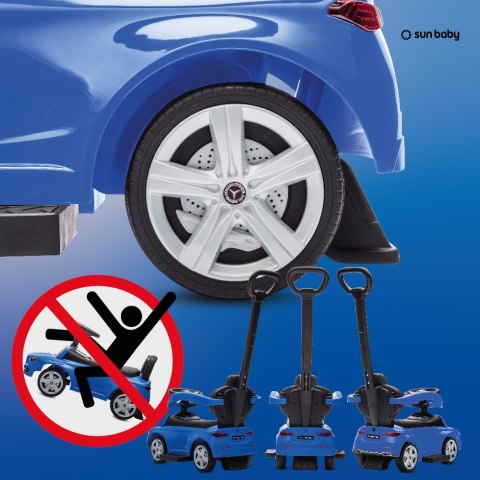 Jeździk pchacz chodzik dla dziecka Mercedes C-Class z popychaczem i podnóżkiem niebieski