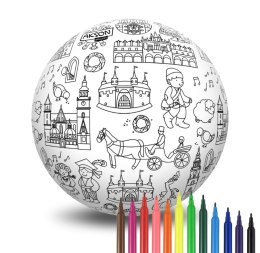 Piłka Balonowa do kolorowania seria miasta KRAKÓW 30 cm