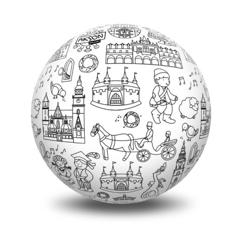 Piłka Balonowa do kolorowania seria miasta KRAKÓW 30 cm