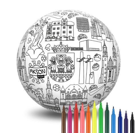 Piłka Balonowa do kolorowania seria miasta POZNAŃ 30 cm