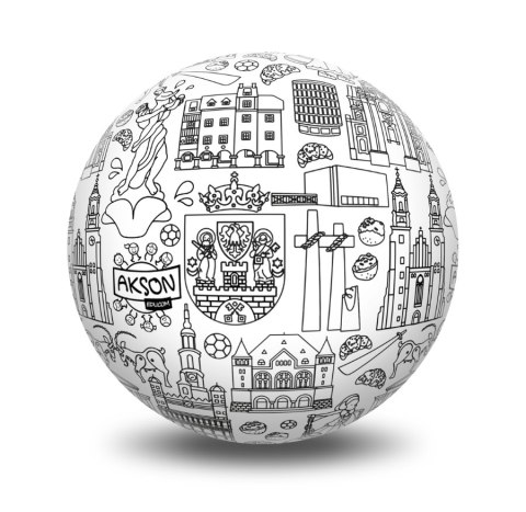Piłka Balonowa do kolorowania seria miasta POZNAŃ 30 cm
