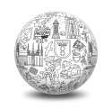 Piłka Balonowa do kolorowania seria miasta TRÓJMIASTO 30 cm