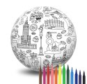 Piłka Balonowa do kolorowania seria miasta WARSZAWA 30 cm