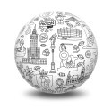 Piłka Balonowa do kolorowania seria miasta WARSZAWA 30 cm