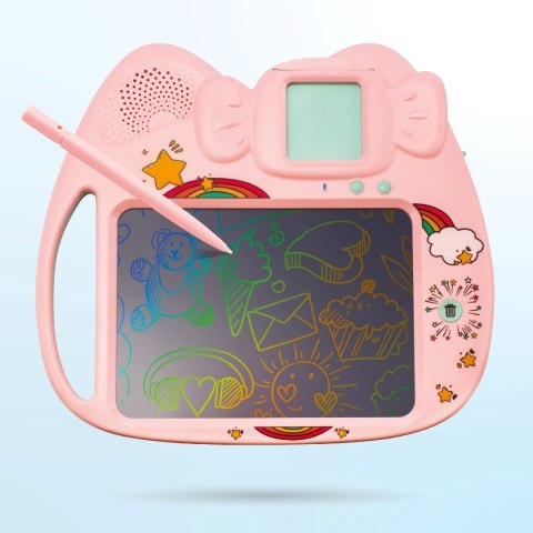 Tablica do rysowania Czytnik kart do nauki języka angielskiego 112 kart dwustronnych Sun Baby różowy