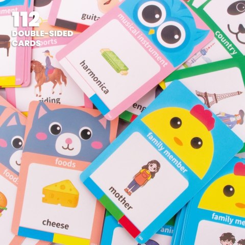Tablica do rysowania Czytnik kart do nauki języka angielskiego 112 kart dwustronnych Sun Baby zielony