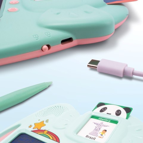 Tablica do rysowania Czytnik kart do nauki języka angielskiego 112 kart dwustronnych Sun Baby zielony