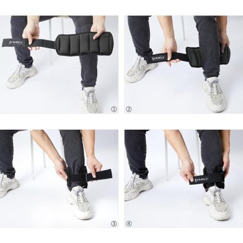 HMS ONK01 OBCIĄŻNIKI NA KOSTKI I NADGARSTKI REGULOWANE 2 x 0.5KG HMS