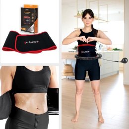 HMS ZESTAW HULA HOP HHW02 BLACK Z WYPUSTKAMI I OBCIĄŻNIKIEM HMS + PAS BR163 RED