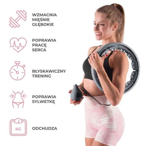 HMS ZESTAW HULA HOP HHW06 BLACK Z PIŁKĄ GRAWITACYJNĄ I LICZNIKIEM HMS + PAS BR163 RED