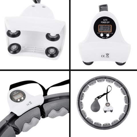 HMS ZESTAW HULA HOP HHW06 BLACK Z PIŁKĄ GRAWITACYJNĄ I LICZNIKIEM HMS + PAS BR163 RED