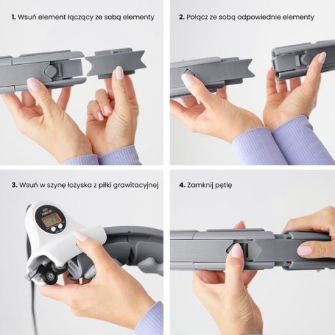 HMS ZESTAW HULA HOP HHW06 BLACK Z PIŁKĄ GRAWITACYJNĄ I LICZNIKIEM HMS + PAS BR163 RED