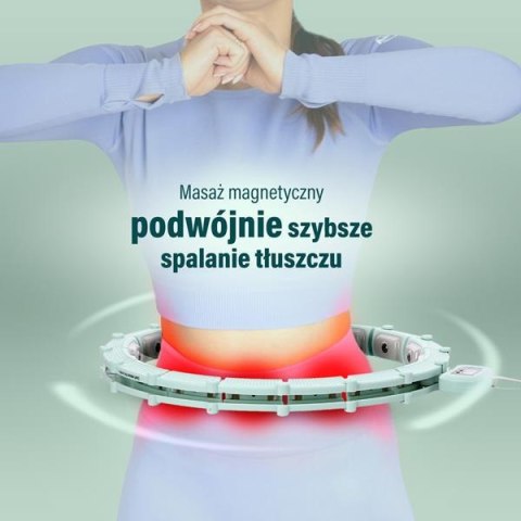 HMS ZESTAW HULA HOP MAGNETYCZNY GREEN HHM14 Z LICZNIKIEM HMS + PAS WYSZCZUPLAJĄCY BR163 BLACK