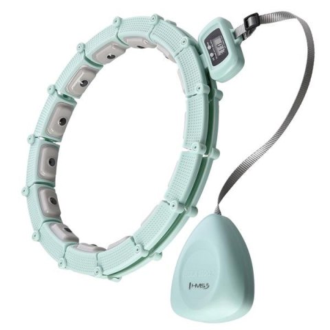 HMS ZESTAW HULA HOP MAGNETYCZNY GREEN HHM14 Z LICZNIKIEM HMS + PAS WYSZCZUPLAJĄCY BR163 BLACK