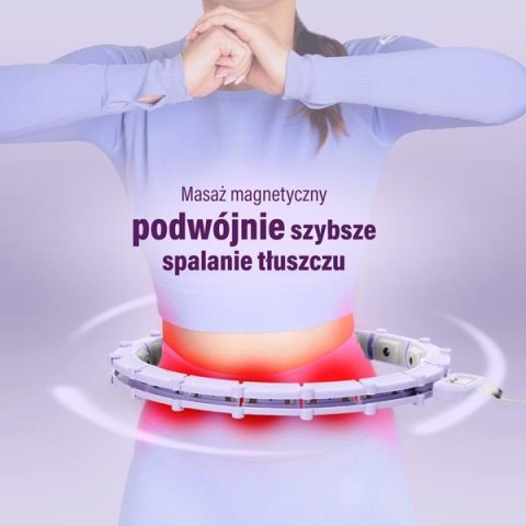 HMS ZESTAW HULA HOP MAGNETYCZNY VIOLET HHM14 Z LICZNIKIEM HMS + PAS WYSZCZUPLAJĄCY BR163 BLACK