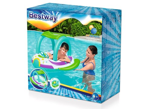 Bestway Dmuchany Ponton z daszkiem ŁÓDKA z dnem Kierownica + klakson 34149