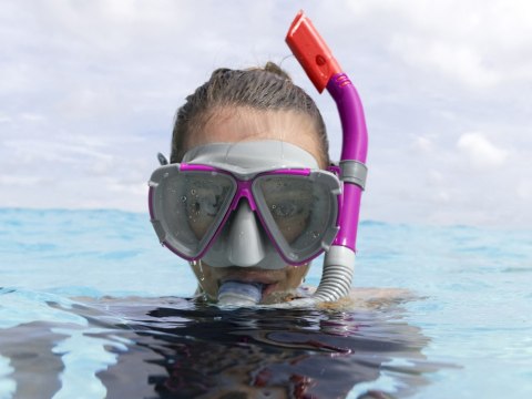 Bestway Maska z rurką do pływania snurkowania RÓŻOWY 14+ 24029