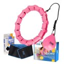 ONE FITNESS ZESTAW HULA HOP OHA02 PINK Z WYPUSTKAMI I OBCIĄŻNIKIEM ONE FITNESS + PAS BR160
