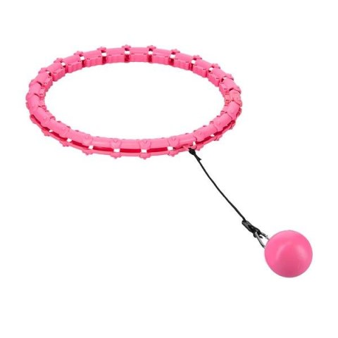ONE FITNESS ZESTAW HULA HOP OHA02 PINK Z WYPUSTKAMI I OBCIĄŻNIKIEM ONE FITNESS + PAS BR160