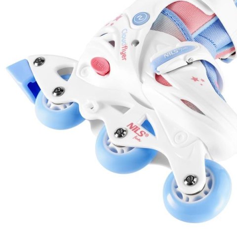 NILS FUN NJ1190 ŁYŻWOROLKI 3W1 THREE STEPS W ZESTAWIE Z WROTKĄ BIAŁA ROZM. S (30-33) NILS FUN