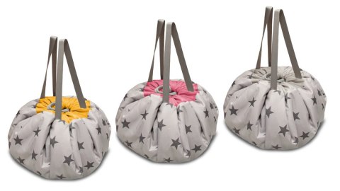 Worek mięciutka mata na zabawki 3w1 wzór GWIAZDKI - ŻÓŁTY