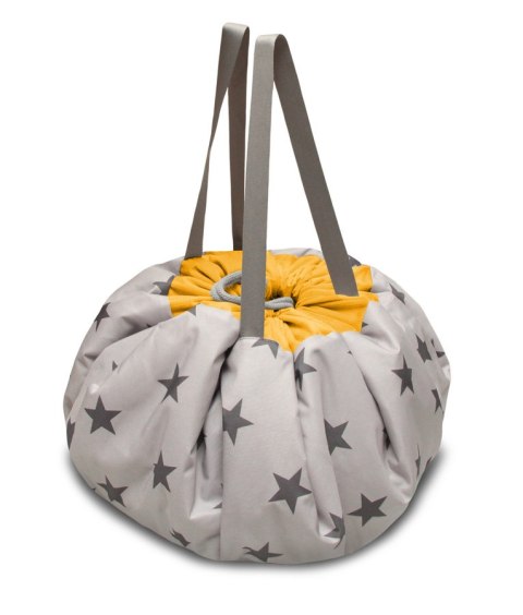 Worek mięciutka mata na zabawki 3w1 wzór GWIAZDKI - ŻÓŁTY