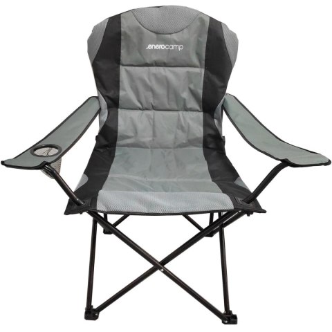 KRZESŁO TURYSTYCZNE SKŁADANE LUX 60X60X105CM SZARO-CZARNE