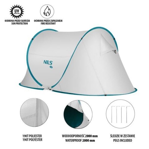 NILS CAMP NC3743 NAMIOT KEMPINGOWY SAMOROZKŁADAJĄCY SZARY NILS CAMP