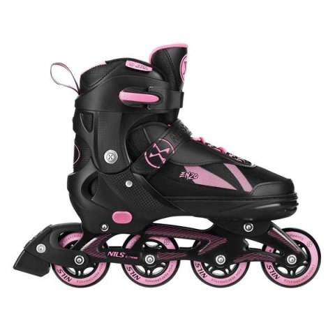 NILS EXTREME NH382 ŁYŻWOROLKI 2W1 ENZO RÓŻOWE ROZM. XS(28-31) Z WYM. PŁOZĄ HOKEJOWĄ NILS EXTREME
