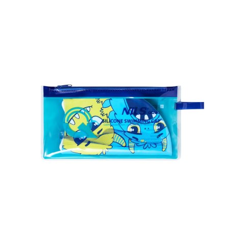 NILS AQUA NQC MONSTER NIEBIESKI DZIECIĘCY CZEPEK SILIKONOWY NILS AQUA