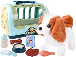 Interaktywny piesek beagle + karma + transporter akcesoria ZA4354