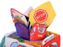 Miękka Kostka Sensoryczna Pojazdy pudełko z chusteczkami montessori ZA5587