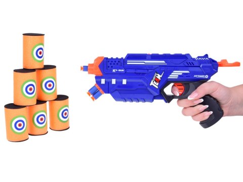 Pistolet Shotgun 2w1 + Naboje piankowe żelowe Tarcza Okulary Puszki ZA5564