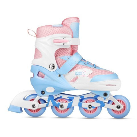 NILS EXTREME NA0189 ZESTAW LED ŁYŻWOROLKI OCHRANIACZE MOONBEAM BIAŁE ROZM. S(31-34) NILS EXTREME