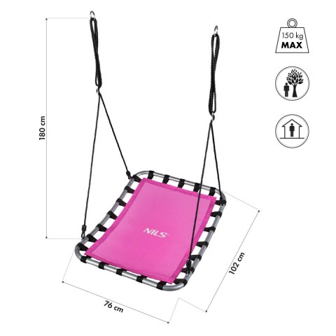 NILS NB5045 BOCIANIE GNIAZDO HUŚTAWKA RÓŻOWA NILS