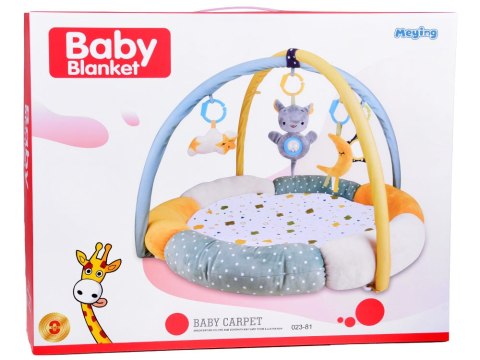 Miękka mata edukacyjna z pałąkiem CHMURKA w stonowanych kolorach ZA5590