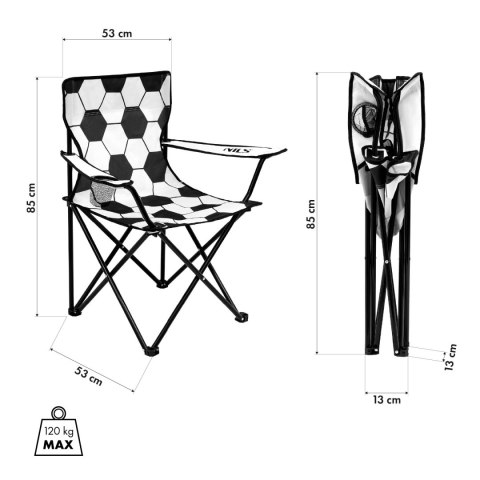 NILS CAMP NC3303 KRZESŁO SKŁADANE BIAŁO-CZARNE NILS