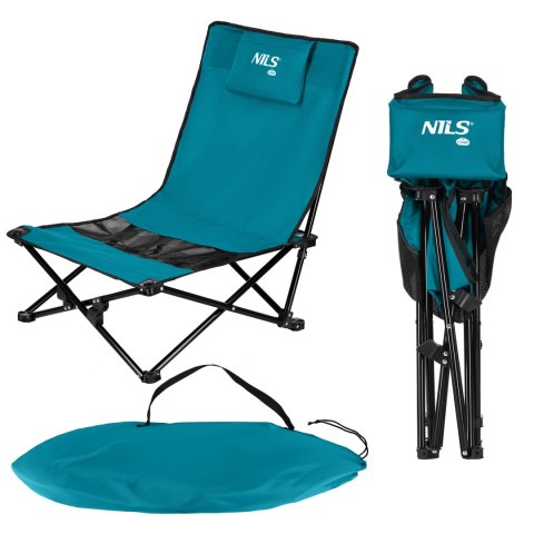 NILS CAMP NC3306 KRZESŁO PLAŻOWE NIEBIESKO CZARNE NILS CAMP